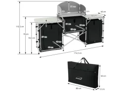 HAUKI Camping Küche Schwarz Campingschrank Faltbar mit Tragetasche< Kochfelder