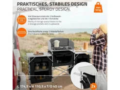 HAUKI Camping Küche Schwarz Campingschrank Faltbar mit Tragetasche< Kochfelder