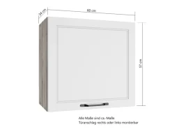 Held Möbel Held Küchen Hängeschrank Kempten 60 cm Weiß/Wotan< Küchenschränke