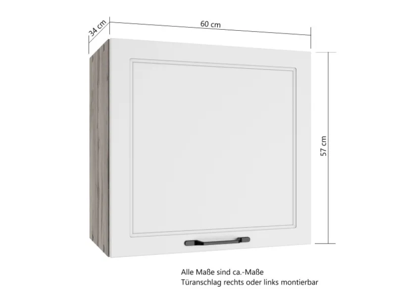 Held Möbel Held Küchen Hängeschrank Kempten 60 cm Weiß/Wotan< Küchenschränke