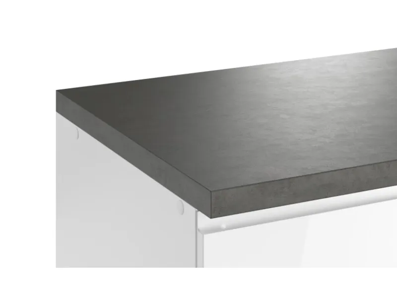 Best Held Möbel Held Küchen Küchenzeile Gera 360 cm Weiß/Beton mit E-Geräte