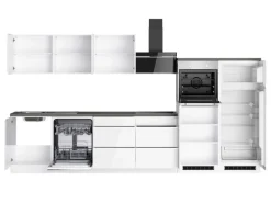 Best Held Möbel Held Küchen Küchenzeile Gera 360 cm Weiß/Beton mit E-Geräte