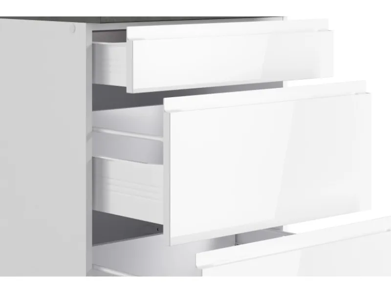 Best Held Möbel Held Küchen Küchenzeile Gera 360 cm Weiß/Beton mit E-Geräte