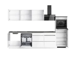 Sale Held Möbel Held Küchen Küchenzeile Gera 300 cm Weiß/Beton mit E-Geräten /autark