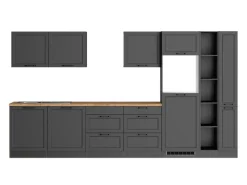 Held Möbel Küchenschränke|Einbauküchen<Held Küchen Küchenzeile Kempten 360 cm Grau/Graphit ohne E-Geräte