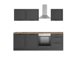 Held Möbel Einbauküchen<Held Küchen Küchenzeile Kempten 240 cm mit E-Geräten Graphit/Grau