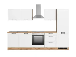 Discount Held Möbel Held Küchen Küchenzeile Kempten 300 cm mit E-Geräten Wotan/Weiß
