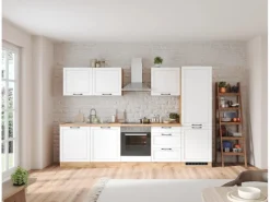 Discount Held Möbel Held Küchen Küchenzeile Kempten 300 cm mit E-Geräten Wotan/Weiß