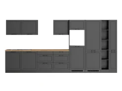 New Held Möbel Held Küchen Küchenzeile Kempten 420 cm Grau/Graphit ohne E-Geräte