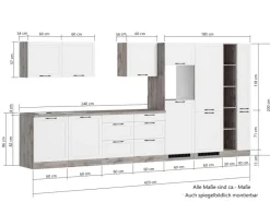 New Held Möbel Held Küchen Küchenzeile Kempten 420 cm Grau/Graphit ohne E-Geräte