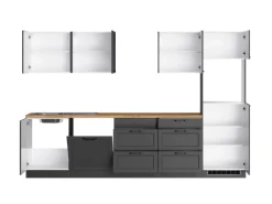 Held Möbel Küchenschränke<Held Küchen Küchenzeile Kempten 300 cm Grau/Graphit ohne E-Geräte