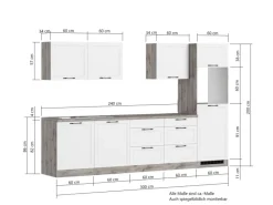 Held Möbel Küchenschränke<Held Küchen Küchenzeile Kempten 300 cm Grau/Graphit ohne E-Geräte