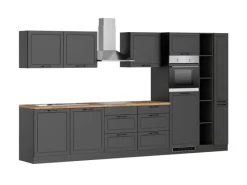 Discount Held Möbel Held Küchen Küchenzeile Kempten 360 cm Grau/Graphit mit E-Geräte