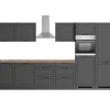 Online Held Möbel Held Küchen Küchenzeile Kempten 360 cm Grau/Graphit mit E-Geräten autark Indukt.
