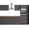Held Möbel Einbauküchen<Held Küchen Küchenzeile Kempten 360 cm Grau/Graphit mit E-Geräten Induktion