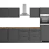 Discount Held Möbel Held Küchen Küchenzeile Kempten 300 cm Grau/Graphit mit E-Geräten Induktion
