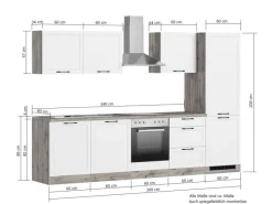 Best Held Möbel Held Küchen Küchenzeile Kempten 300 cm mit E-Geräten Graphit/Grau