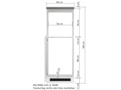 Held Möbel Kühlschränke<Held Küchen Kühl-Umbauschrank Gera 60 cm Weiß/Beton