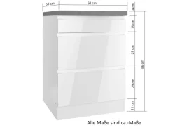 Online Held Möbel Held Küchen Kochfeldumschrank Gera 60 cm Weiß/Beton