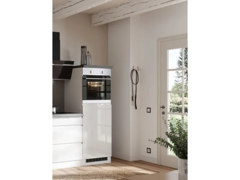 Held Möbel Herde<Held Küchen Ofen-Umbauschrank Gera 60 cm Weiß/Beton