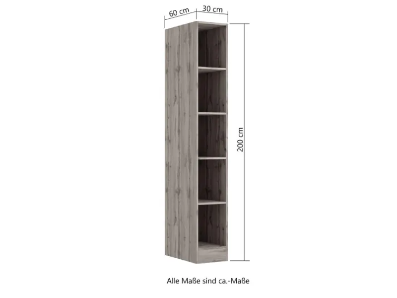 Held Möbel Küchenregale<Held Küchen offenes Regal Kempten 30 cm Wotan