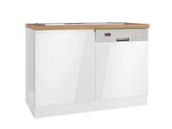 Sale Held Möbel Held Küchen Spülenschrank Gera 120 cm Weiß/Wotan