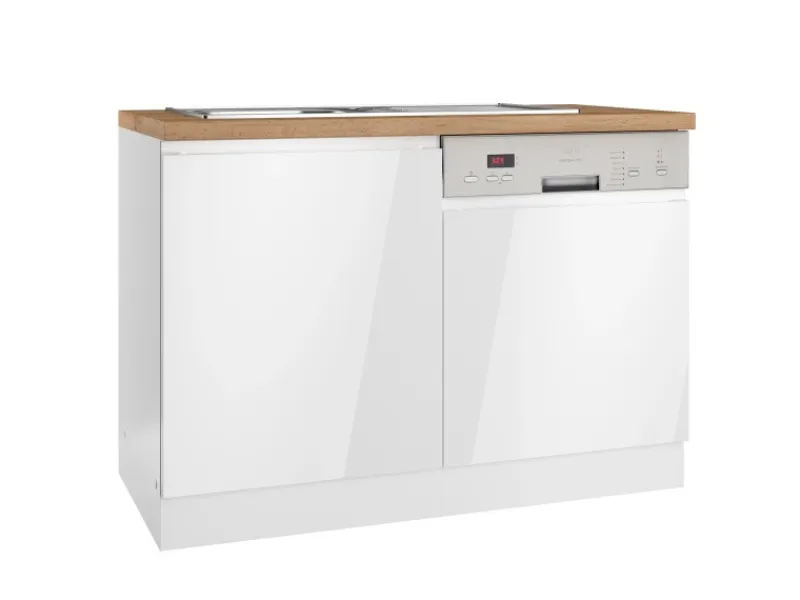 Sale Held Möbel Held Küchen Spülenschrank Gera 120 cm Weiß/Wotan