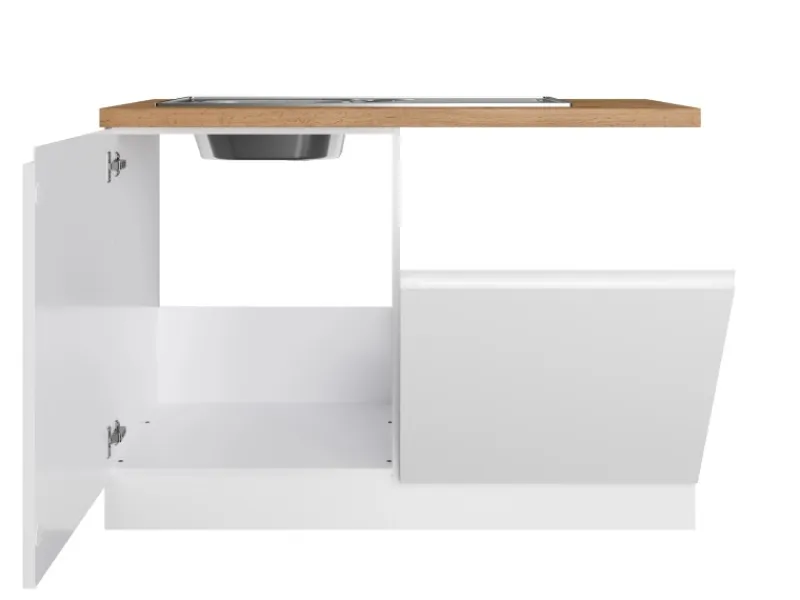 Sale Held Möbel Held Küchen Spülenschrank Gera 120 cm Weiß/Wotan