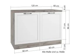 Held Möbel Küchenschränke<Held Küchen Spülenschrank Kempten 120 cm Grau/Graphit 2 Türen