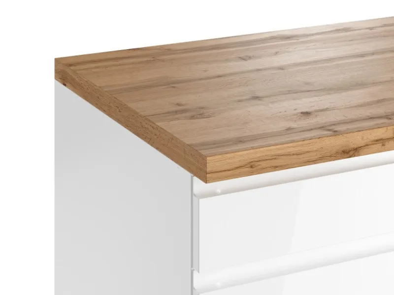 Outlet Held Möbel Held Küchen Unterschrank Gera 120 cm Weiß/Wotan