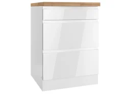 Held Möbel Held Küchen Unterschrank Gera 60 cm Weiß/Wotan