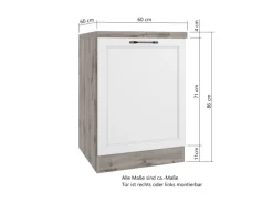 Sale Held Möbel Held Küchen Unterschrank Kempten 60 cm Weiß/Wotan