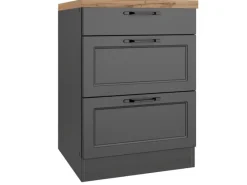 Held Möbel Küchenschränke<Held Küchen Unterschrank Kempten 60 cm Grau/Graphit 2 Türen