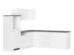 Held Möbel Held Küchen Winkelküche Gera 240 cm Weiß/Beton ohne E-Geräte< Winkelküchen