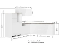Online Held Möbel Held Küchen Winkelküche Gera 300 cm Weiß/Wotan ohne E-Geräte