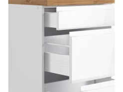 Outlet Held Möbel Held Küchen Winkelküche Gera 300 cm Weiß/Wotan mit E-Geräte
