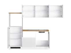 Outlet Held Möbel Held Küchen Winkelküche Gera 240 cm Weiß/Wotan ohne E-Geräte