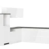 Discount Held Möbel Held Küchen Winkelküche Gera 240 cm Weiß/Beton ohne E-Geräte /autark