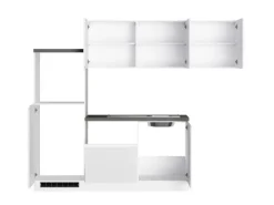 Discount Held Möbel Held Küchen Winkelküche Gera 240 cm Weiß/Beton ohne E-Geräte /autark
