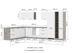 Held Möbel Winkelküchen|Herde<Held Küchen Winkelküche Kempten 360 cm ohne E-Geräte Graphit/Grau