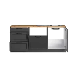 Held Möbel Held Küchen Winkelküche Kempten 420 cm Grau/Graphit ohne E-Geräte< Winkelküchen
