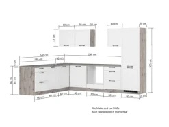 Held Möbel Küchenschränke<Held Küchen Winkelküche Kempten 300 cm ohne E-Geräte Graphit/Grau