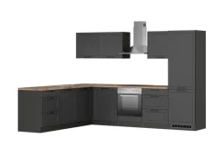 Held Möbel Winkelküchen|Herde<Held Küchen Winkelküche Kempten 300 cm mit E-Geräten Graphit/Grau