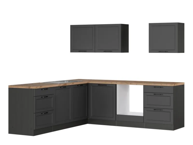 Sale Held Möbel Held Küchen Winkelküche Kempten 240 cm ohne E-Geräte Graphit/Grau