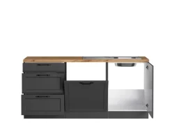 Sale Held Möbel Held Küchen Winkelküche Kempten 240 cm ohne E-Geräte Graphit/Grau