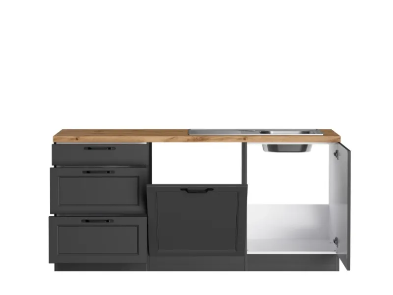 Sale Held Möbel Held Küchen Winkelküche Kempten 240 cm ohne E-Geräte Graphit/Grau