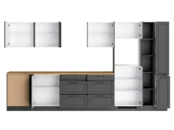 Clearance Held Möbel Held Küchen Winkelküche Kempten 360 cm Grau/Graphit ohne E-Geräte /autark
