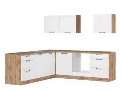 Online Held Möbel Held Küchen Winkelküche Kempten 240 cm ohne E-Geräte Wotan/Weiß