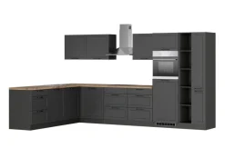 Held Möbel Winkelküchen<Held Küchen Winkelküche Kempten 360 cm Grau/Graphit mit E-Geräten /autark