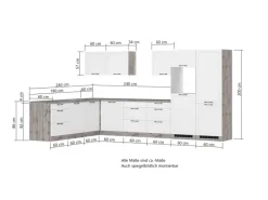 Hot Held Möbel Held Küchen Winkelküche Kempten 360 cm Grau/Graphit mit E-Geräte
